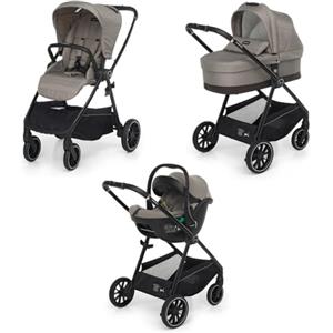 Foppapedretti Trio Divo I-Size, Sistema Modulare Combinato per Bambini, Navicella Passeggino e Seggiolino auto I-Size, Chiusura Self Standing, conforme ECE R129, Maneggevole Compatto Leggero, Nut