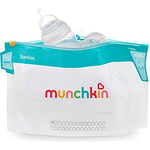 Munchkin Cool Touch Microwave Steriliser Bags | Baby Bottle Teat & Dummy Steriliser | 6 Reusable Baby Steriliser Bags | Cold Water Steriliser & Sterilising Unit Alternative | Mini Travel Steriliser