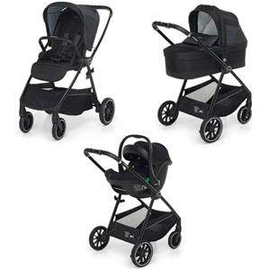 Foppapedretti Trio Divo I-Size, Sistema Modulare Combinato per Bambini, Navicella Passeggino e Seggiolino auto I-Size, Chiusura Self Standing, conforme ECE R129, Maneggevole Compatto Leggero, Chic