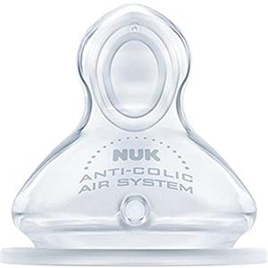 NUK 10124015 First Choice+ - Tettarella anticolica per biberon, in silicone, forma ortodontica, per bambini da 0 a 6 mesi, set da 2