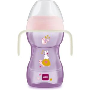 MAM Fun to Drink Cup Night, con Manici che si Illuminano al Buio e Beccuccio Rigido, 8+ Mesi, 270 ml, Rosa