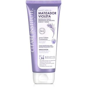 Clearé Institute | Maschera Ravvivante Viola | Idrata ed Elimina i Toni Arancioni | Per Capelli Biondi, Decolorati, con Colpi di Luce o Cani | 98% di Ingredienti Naturali | 200 ml