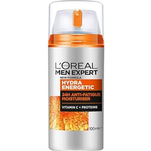 L'Oréal Paris men expert L'Oréal Paris Men Expert Crema Idratante Anti-Fatica Uomo, Pelle Rivitalizzata, Levigata e Idratata, Occhiaie e Rughe Sottili Ridotte, Arricchita con Proteine e Vitamina C, Hydra Energetic, 100 ml