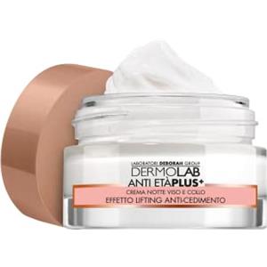 Dermolab - Crema Viso Notte Antiage Plus, per Pelli Mature 60+, con Acido Ialuronico, Tonifica e Rassoda la Pelle con un Effetto Lifting, Leviga le Rughe, 50 ml
