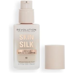 Revolution Beauty London Makeup Revolution, Skin Silk Serum Foundation, Light to Medium Coverage, Contains Hyaluronic Acid, F2, 23ml