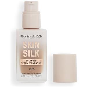 Revolution Beauty London Makeup Revolution, Skin Silk Serum Foundation, Light to Medium Coverage, Contains Hyaluronic Acid, F12.5, 23ml