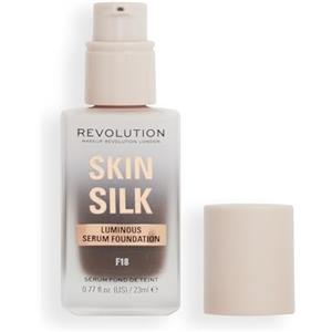 Revolution Beauty London Makeup Revolution, Skin Silk Serum Foundation, Light to Medium Coverage, Contains Hyaluronic Acid, F18, 23ml