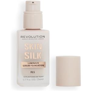 Revolution Beauty London Makeup Revolution, Skin Silk Serum Foundation, Light to Medium Coverage, Contains Hyaluronic Acid, F0.5, 23ml