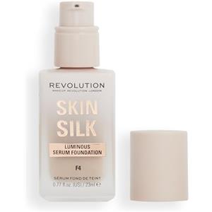 Revolution Beauty London Makeup Revolution, Skin Silk Serum Foundation, Light to Medium Coverage, Contains Hyaluronic Acid, F4, 23ml