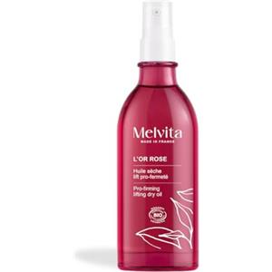 Melvita - Olio secco rassodante Rose Gold Lift - Rassoda la pelle, riduce l'aspetto a buccia d'arancia - 99% di origine naturale - Certificato biologico - 100ml