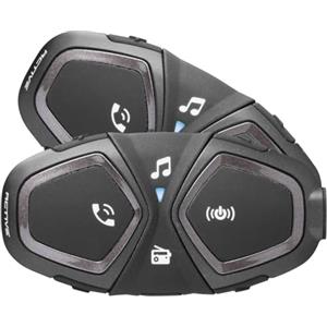 INTERPHONE ACTIVE HD - Doppio - Interfono Casco Moto Auricolari Stereo Alta Fedeltà 40mm, 4 motociclisti, Distanza Max 1Km, Autonomia 15 ore, Radio, GPS, TFT, Impermeabile IPX67