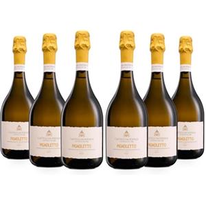 Cantina Castelli Modenesi Pignoletto DOC frizzante, Vino bianco dal Gusto Morbido e Profumo Fresco e Fruttato, 11% Vol., Confezione da 6 bottiglie da 750 ml