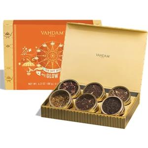 VAHDAM, Confezione Regalo Assortita Di - 6 Tè Sfusi | Elegante Confezione Da Tè Per Donna | Regalo Di Per Lei | Regali Di Festa della mamma Per Le Donne 2025