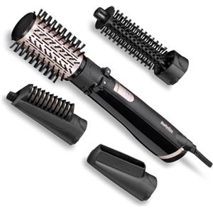 BaByliss Spazzola rotante ad aria calda, 4 accessori intercambiabili per asciugare, modellare, lisciare e volumizzare, 2 temperature più aria fredda, 2 direzioni di rotazione, 1000 W AS200E