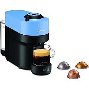 De'Longhi Nespresso Vertuo Pop ENV90.A Macchina del Caffè compatibile con le NUOVE CAPSULE NESPRESSO con Tecnologia Centrifusion, 4 Formati in Tazza, Incluso Set di 12 Capsule, 1260W, Pacific Blue