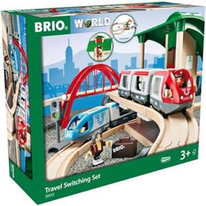 BRIO World - Set Ferrovia con Scambio, Set Costruzioni Trenino in Legno da 42 Pezzi, Giocattolo per Bambino e Bambina 3+ Anni,