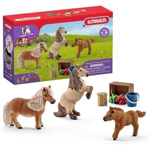 schleich 41432 Famiglia Mini Shetty, da 5 anni, HORSE CLUB - Playset, 8 pezzi