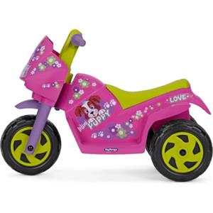 Peg Perego Mini Puppy Moto Elettrica Cavalcabile per Bambini da 1 Anno, Batteria Ricaricabile da 6V, Fari LED, Clacson e Musica, Velocità 4k/h, Due Ruote Motrici con Battistrada Tassellato