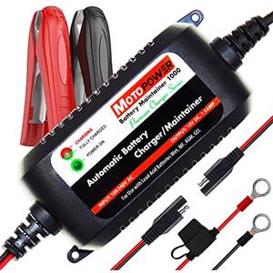 MOTOPOWER MP00206A 12V 1.5Amp Caricabatterie/Mantenitore Completamente Automatico per Auto, Moto, ATV, Camper, Powersports, Barche e Altro. Intelligente, Compatto ed Ecologico