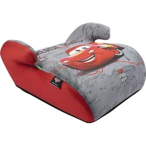 TataWay in viaggio si cresce Disney Cars Seggiolino alzatina auto i-Size ECE R129. Alzabimbo per la sicurezza dei bambini con altezza da 125 a 150 cm. Rialzo con grafiche di Cars, seduta per bimbi su fondo grigio.