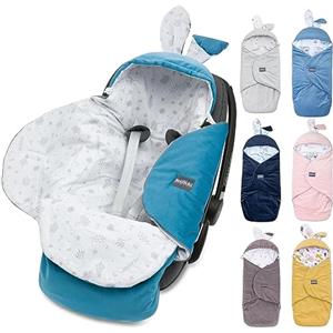 Bellochi Growing in style Bellochi Coperta Ovetto Neonato - Sacco Neonato Invernale e Estivo - Universale per Ovetto Passeggino Buggy o Seggiolino Auto per Maxi-Cosi Römer o Cybex - Ocean Blue