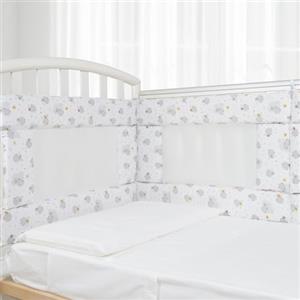 Babysanity - Paracolpi Lettino Ad Alta Traspirazione Dotato di Sistema Baby Air Mesh Il Paracolpi Culla Garantisce al Tuo Bambino Un Ambiente Sicuro per la Nanna (Fantasia Grigio)