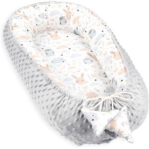 Totsy Baby Riduttore lettino neonato - 90x50 cm nido culla pod cocoonababy babynest antisoffoco per bambina e bambino baby nest per neonati Gufo grigio