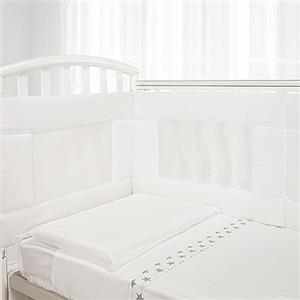 Babysanity - Paracolpi Lettino Ad Alta Traspirazione Dotato Di Sistema Baby Air Mesh Il Paracolpi Culla Morbido ma Consistente Garantisce al tuo Bambino un Ambiente Sicuro per la Nanna (Bianco)