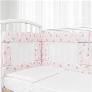 Babysanity - Paracolpi Lettino Ad Alta Traspirazione Dotato di Sistema Baby Air Mesh (Fantasia Rosa)