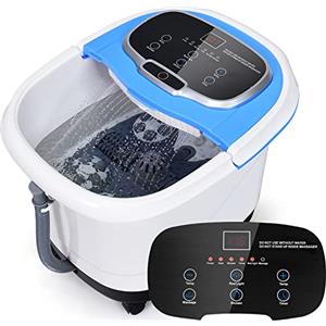 RELAX4LIFE Pediluvio Idromassaggio Elettrico 3 in 1 con Doccia, Riscaldamento Rapido e Mantenimento Temperatura, Sterilizzazione a Infrarossi e Timer 60min con Rotelle (Celeste)