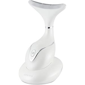 VRAIKO Iris Massaggiatore per Collo e Viso,Strumento di Sculpting Faciale con Base di Ricarica,Massaggio Microcorrente per SollevamentoLED Triple-Action e Termico per Migliore Assorbimento