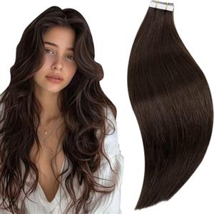 RUNATURE Extension Biadesivo Capelli Veri Marrone Scuro 10 Pollice/25cm 20 Pezzi 30g #2