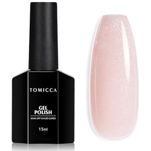 TOMICCA - Smalto in gel UV, glitterato, 15 ml, glitter rosa, smalto in gel Soak Off da polimerizzare in lampada UV/LED (etichetta in lingua italiana non garantita)
