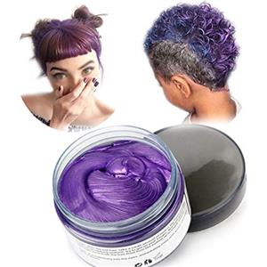 HTRUIYATY Hair Colour Cera, acconciatura opaca naturale per la festa.Cosplay, Halloween (viola)