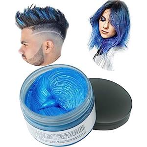 HTRUIYATY Hair Colour Cera, acconciatura opaca naturale per la festa.Cosplay, Halloween (blu)