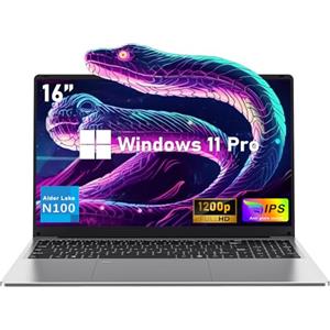 NIAKUN PC Portatile Notebook, 16 Pollici RAM 16GB+SSD 1TB Laptops, Processor N100 Notebook, fino a 3.4Ghz Full HD 1920x1200P, Computer Portatile Tastiera Retroilluminata, USB 3.0, 6000mAh