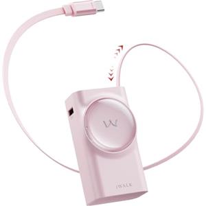 iWALK Powerbank con cavo USB-C retrattile da 70 cm, Power Bank 10000mAh PD 30W Ricarica Rapida, Caricatore Portatile con 3 Uscite per iPhone 16/15/14/13 /Pro/Pro Max, Samsung, Android, iPad