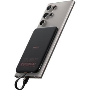 VEEKTOMX Power Bank 5000mAh VEEKTOMX Mini Powerbank con Cavo Integrati USB C Caricatore Portatile con 2 Uscite & 2 Ingressi Batteria Esterna per iPhone 15/Samsung/Google Pixel/Huawei/Xiaomi ecc. (Nero)