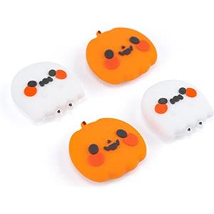GeekShare Joycon Carino Halloween Silicone Thumb Covers, Nintendo Switch/OLED/Switch Lite compatibile Grip Covers, 4 pezzi - Fantasmi di zucca