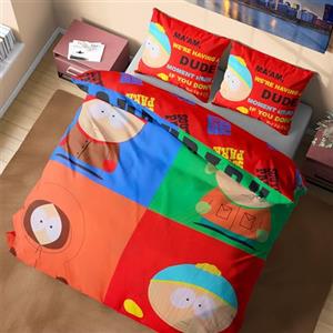 South Park Set Copripiumino e Federa Cuscino per Uomo Accessori Camera da Letto - Singola o Doppia (Multicolore Doppio)