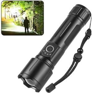 Chasinglee Torcia LED XHP95-120000 Lumen, Portata 1500 Metri, 5 Modalità di Illuminazione, Impermeabile IP65, Ricarica USB Type-C, Design Compatto con Zoom Regolabile