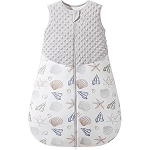 Fairy Baby Sacco Nanna per Neonati 1,5 Tog Sacco a Pelo Invernale per Neonato Coperta Indossabile in Cotone Morbido Swaddle (S(0-6 Mesi), Grigio)