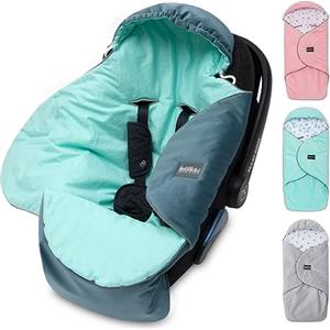 Bellochi Growing in style Bellochi Coperta Ovetto Neonato - Sacco Neonato Invernale e Estivo - Universale per Ovetto Passeggino Buggy o Seggiolino Auto per Maxi-Cosi Römer o Cybex - Mint Sage