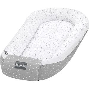 Bellochi Growing in style Bellochi Riduttore Lettino per Neonato, Riduttore per Culla - Antisoffoco, 100% Cotone - Cuscino Riduttore, Cocoon a Baby, Baby Nest - 90 x 60 cm - Polaris