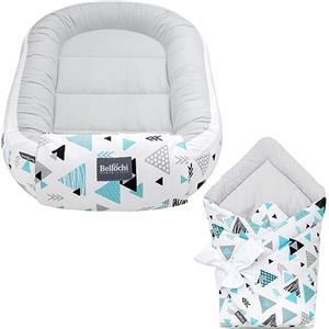 Bellochi Growing in style Bellochi Set 2in1 Riduttore per Cull e Copertina Avvolgente Neonato - Riduttore Lettino per Neonato, Baby Nest - 100% Cotone Antialergico - Tresor