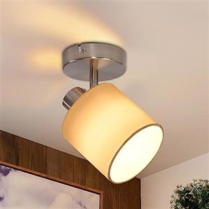 Glitzerlife Faretti da Soffitto Plafoniera Lampada da Soffitto 1 Luce Argento Orientabili Faretto da Parete Moderna E14 Luci da Soffitto per Soggiorno Corridoio camera da letto, Lampadina Non Incluse