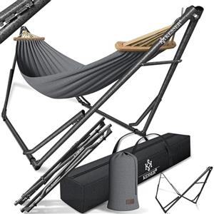 KESSER® Amaca Vill con telaio in metallo, pieghevole, regolabile, stabile, per interni ed esterni, con borsa per il trasporto + sacchetto, per amaca da campeggio, giardino, piscina, balcone, terrazza,