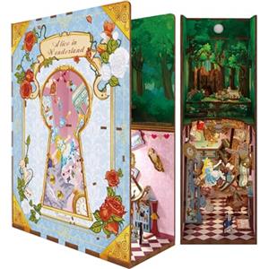 Tonecheer DIY Book Nook Kit, Puzzle 3D in Legno Adulti fai da te Libro Nook Miniature da Costruire Modellismo da Costruire, Book Scaffale Inserto Decorazione Regalo