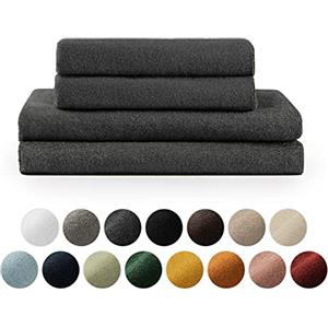 Blumtal Asciugamani Bagno, Asciugamani Super Assorbenti, 100% Cotone Certificato Oeko-Tex 100, Set da 2 Asciugamani Bagno (70x140cm) + 2 Asciugamani (50x100cm), Antracite