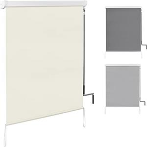 WOLTU Tenda da Sole Verticale Tenda a Rullo per Esterno Tenda da Sole a Caduta con Manovella Tenda per Balcone Avvolgibile Oscurante Protezione Sole Vento per Gazebo Giardino, Beige 100x240 cm